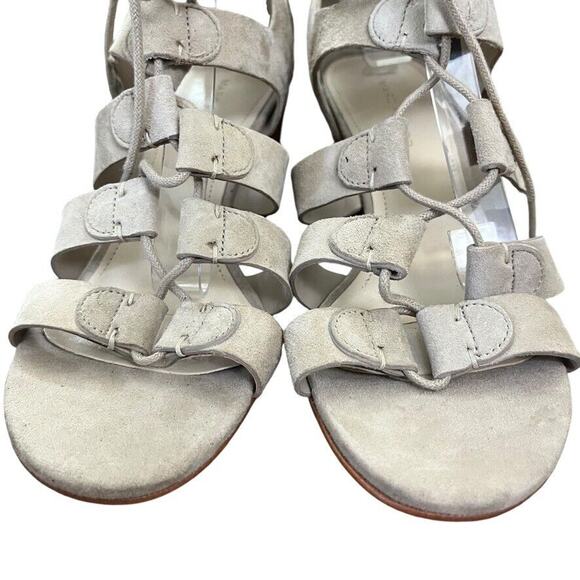 Marc Fisher Paradox Leather Suede Gladiator High Heels Sandals Shoes Gray 7.5 W - Picture 7 of 16